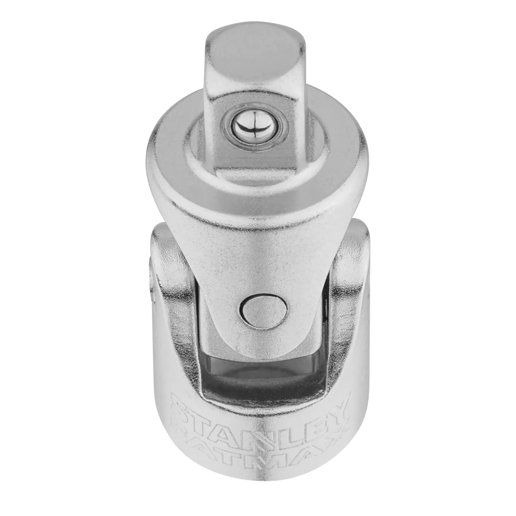 STANLEY FMMT18008-0 socket universal joint, silver, front angle on white background.